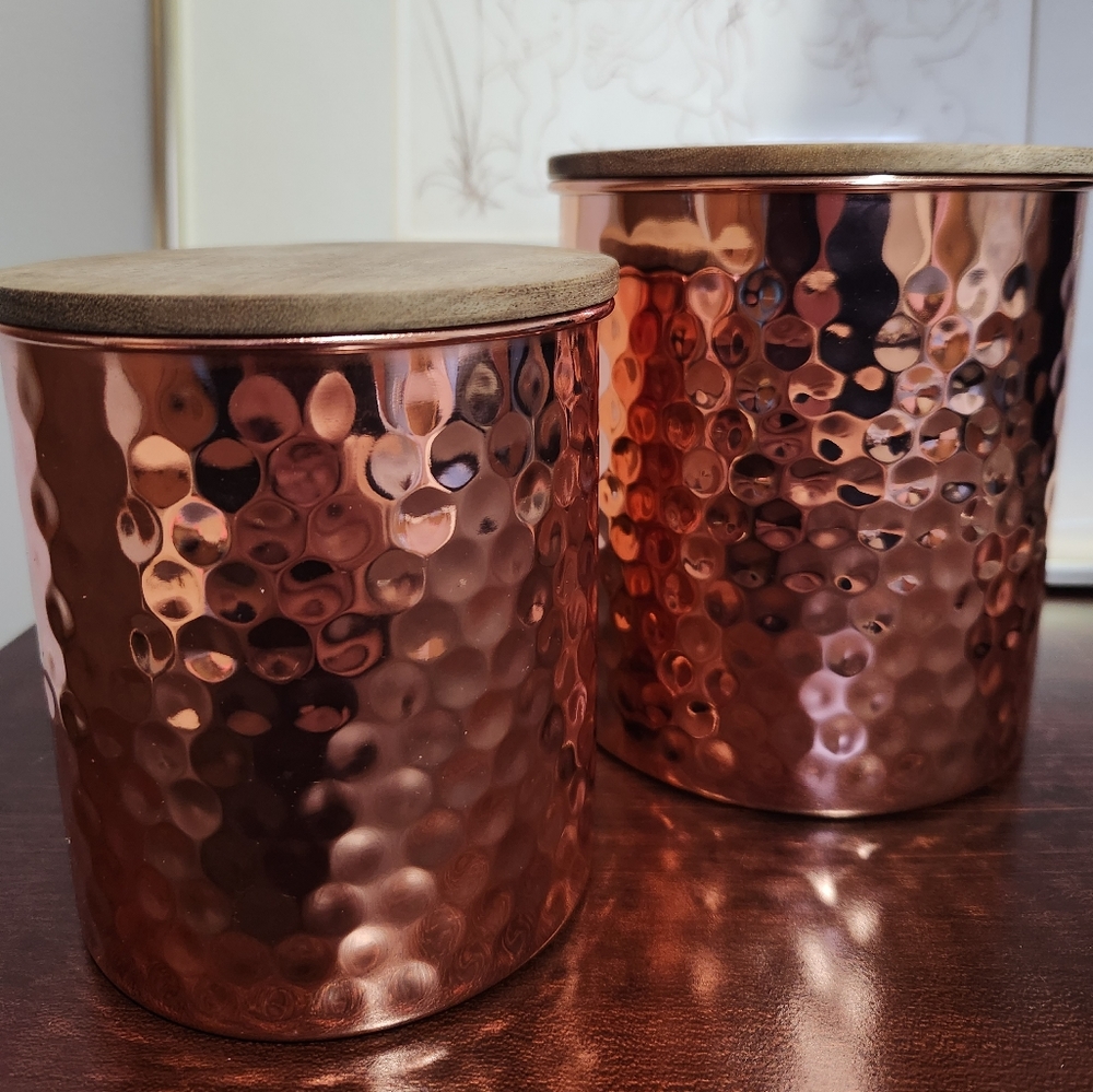 Uncommon James Hammered Copper Canisters